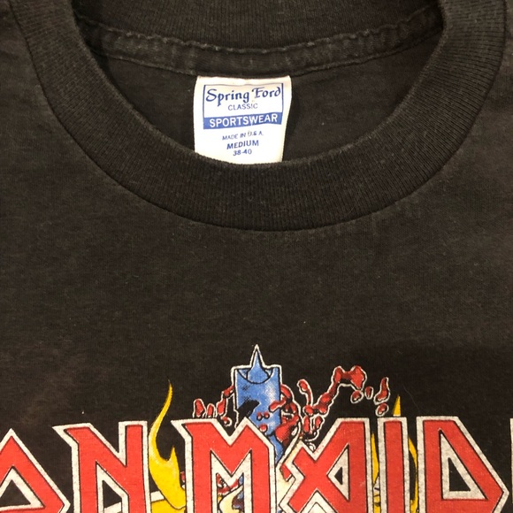 1988 IRON MAIDEN “Play with Madness” SIZE MED 18” PTP- MADE IN USA 🇺🇸 - Picture 3 of 8